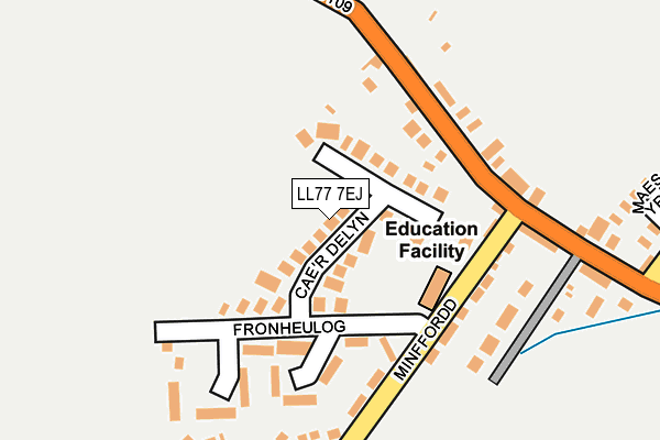 LL77 7EJ map - OS OpenMap – Local (Ordnance Survey)