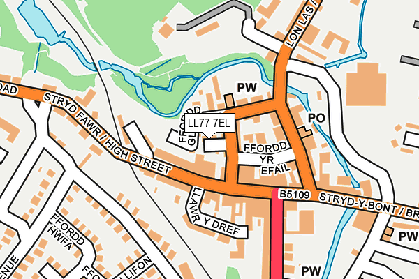LL77 7EL map - OS OpenMap – Local (Ordnance Survey)