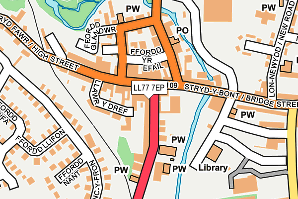 LL77 7EP map - OS OpenMap – Local (Ordnance Survey)