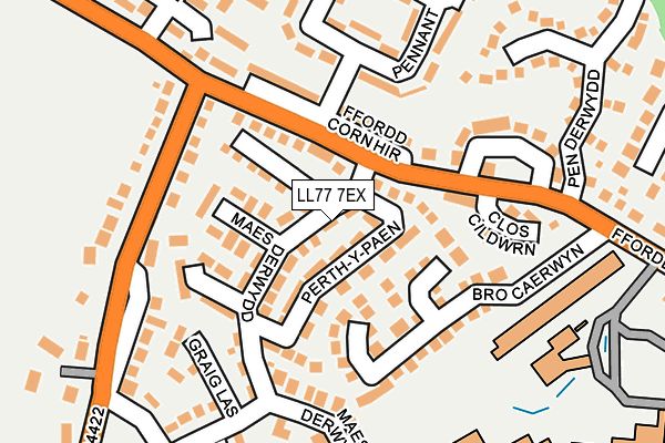 LL77 7EX map - OS OpenMap – Local (Ordnance Survey)