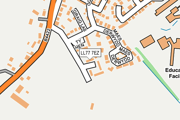 LL77 7EZ map - OS OpenMap – Local (Ordnance Survey)