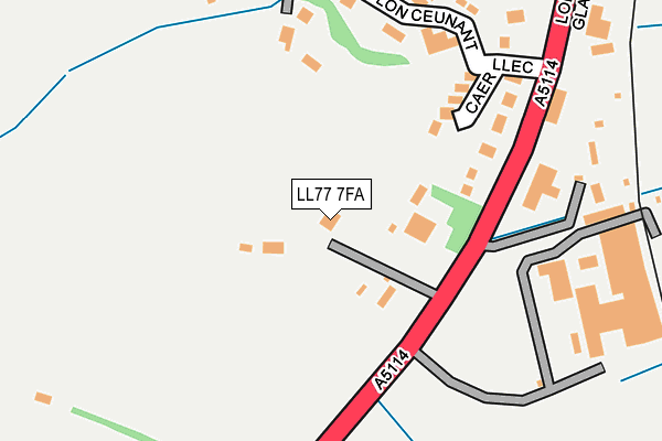LL77 7FA map - OS OpenMap – Local (Ordnance Survey)