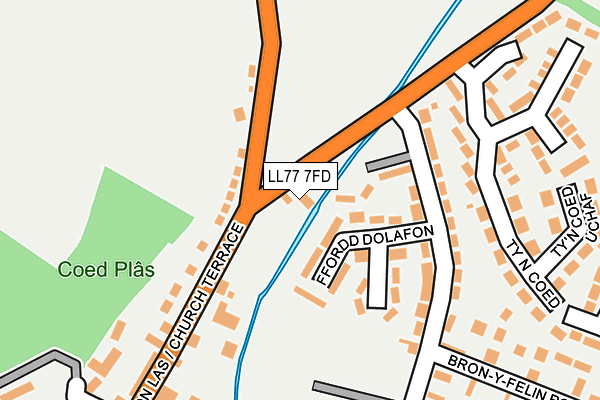 LL77 7FD map - OS OpenMap – Local (Ordnance Survey)