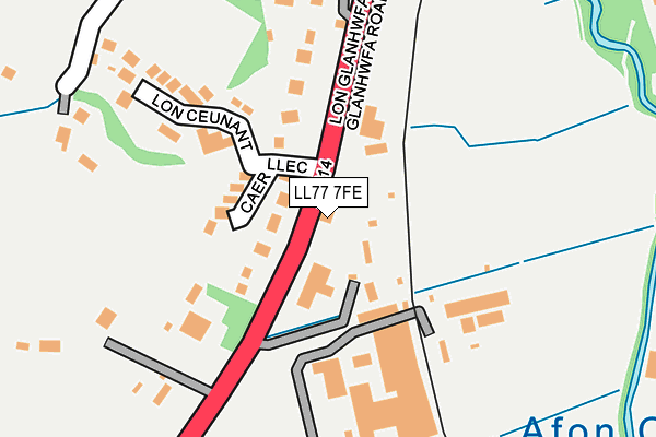 LL77 7FE map - OS OpenMap – Local (Ordnance Survey)