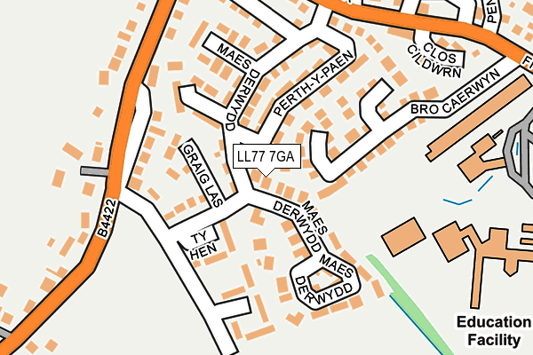 LL77 7GA map - OS OpenMap – Local (Ordnance Survey)