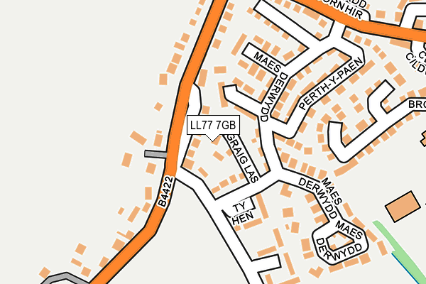 LL77 7GB map - OS OpenMap – Local (Ordnance Survey)