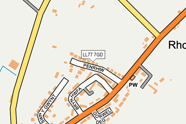 LL77 7GD map - OS OpenMap – Local (Ordnance Survey)