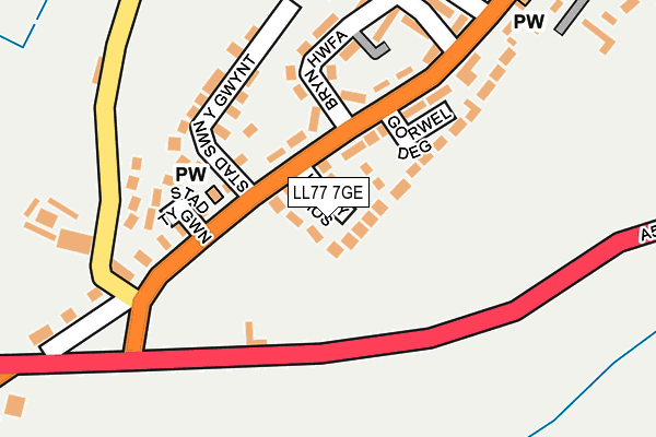 LL77 7GE map - OS OpenMap – Local (Ordnance Survey)