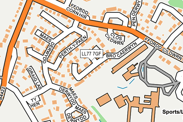 LL77 7GF map - OS OpenMap – Local (Ordnance Survey)