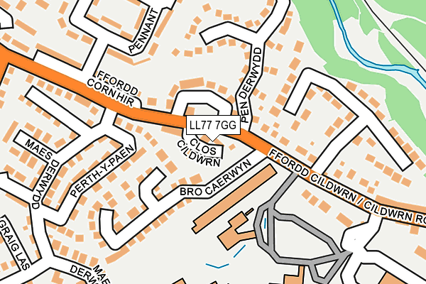 LL77 7GG map - OS OpenMap – Local (Ordnance Survey)