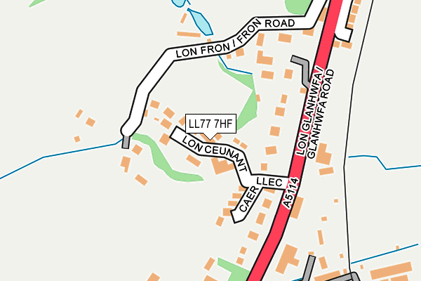 LL77 7HF map - OS OpenMap – Local (Ordnance Survey)