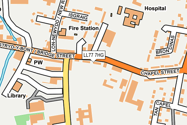 LL77 7HG map - OS OpenMap – Local (Ordnance Survey)