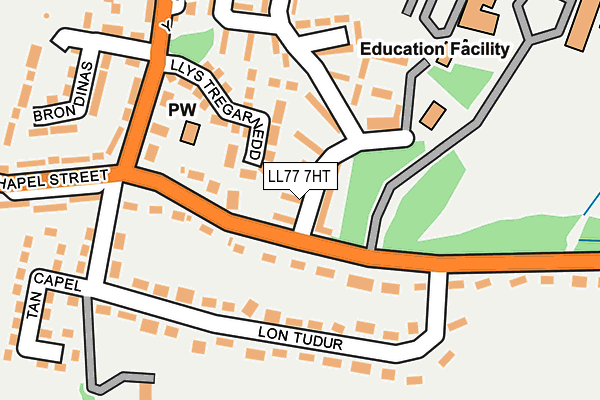 LL77 7HT map - OS OpenMap – Local (Ordnance Survey)