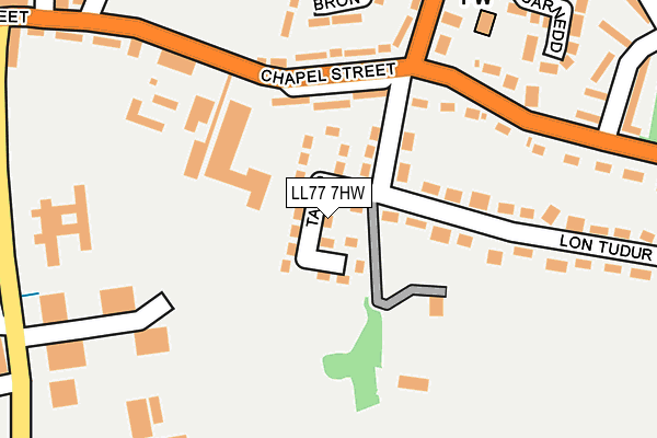 LL77 7HW map - OS OpenMap – Local (Ordnance Survey)