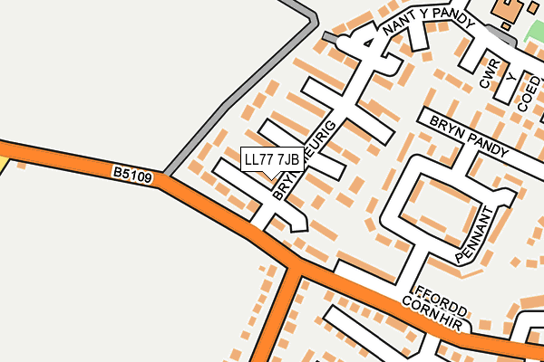 LL77 7JB map - OS OpenMap – Local (Ordnance Survey)