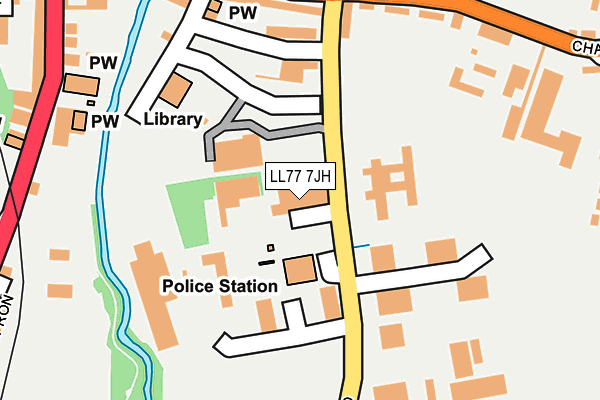 LL77 7JH map - OS OpenMap – Local (Ordnance Survey)