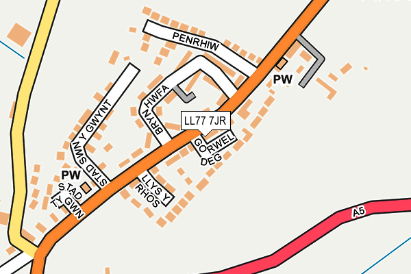 LL77 7JR map - OS OpenMap – Local (Ordnance Survey)