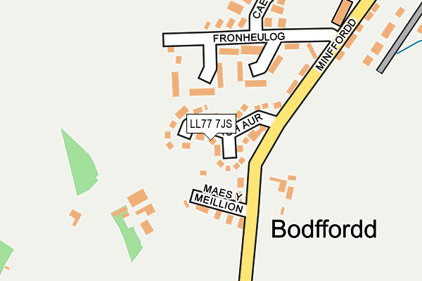 LL77 7JS map - OS OpenMap – Local (Ordnance Survey)