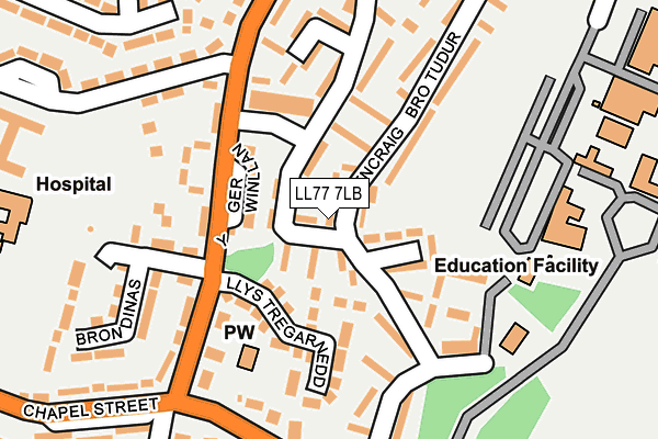 LL77 7LB map - OS OpenMap – Local (Ordnance Survey)