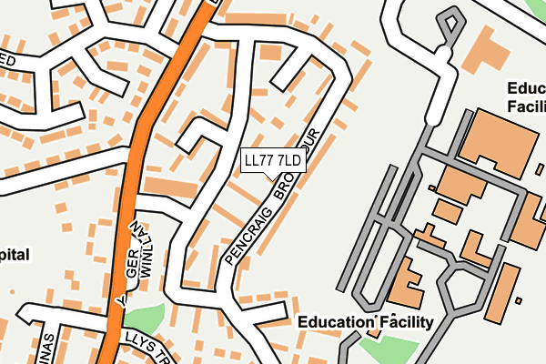 LL77 7LD map - OS OpenMap – Local (Ordnance Survey)