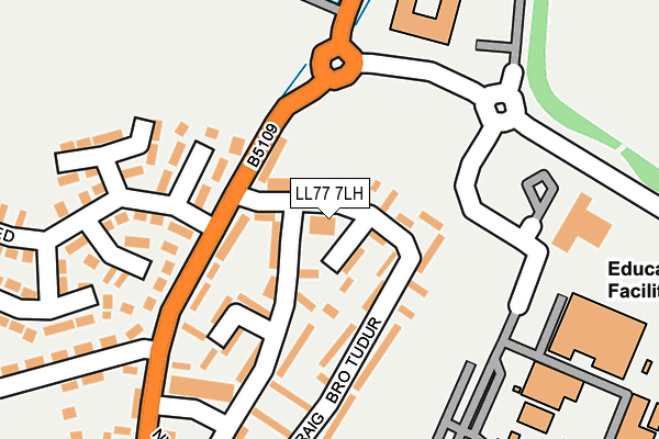 LL77 7LH map - OS OpenMap – Local (Ordnance Survey)