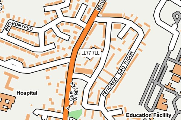 LL77 7LL map - OS OpenMap – Local (Ordnance Survey)