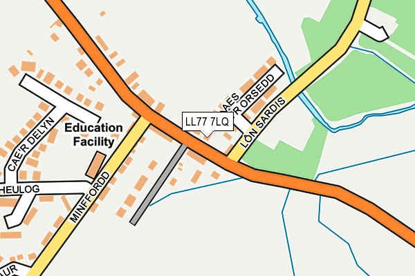 LL77 7LQ map - OS OpenMap – Local (Ordnance Survey)