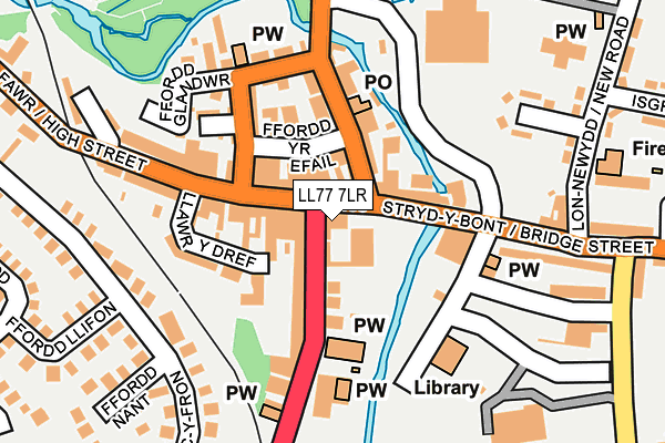 LL77 7LR map - OS OpenMap – Local (Ordnance Survey)