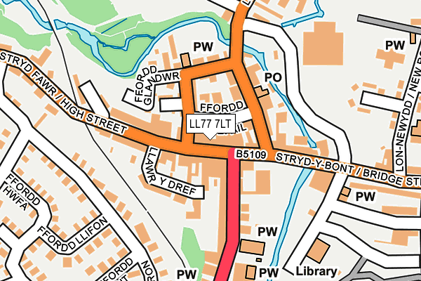 LL77 7LT map - OS OpenMap – Local (Ordnance Survey)