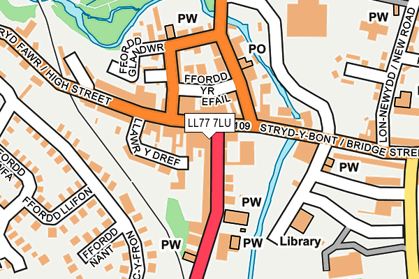 LL77 7LU map - OS OpenMap – Local (Ordnance Survey)