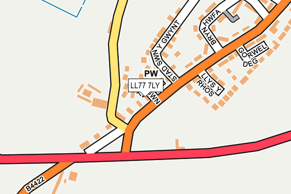 LL77 7LY map - OS OpenMap – Local (Ordnance Survey)