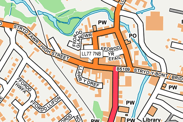 LL77 7NB map - OS OpenMap – Local (Ordnance Survey)
