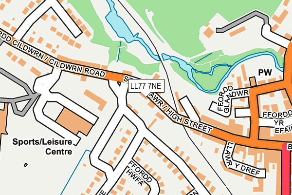 LL77 7NE map - OS OpenMap – Local (Ordnance Survey)