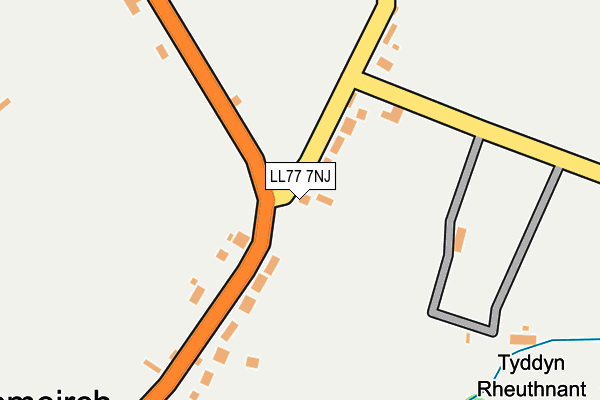 LL77 7NJ map - OS OpenMap – Local (Ordnance Survey)