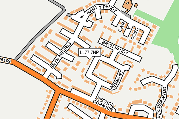 LL77 7NP map - OS OpenMap – Local (Ordnance Survey)