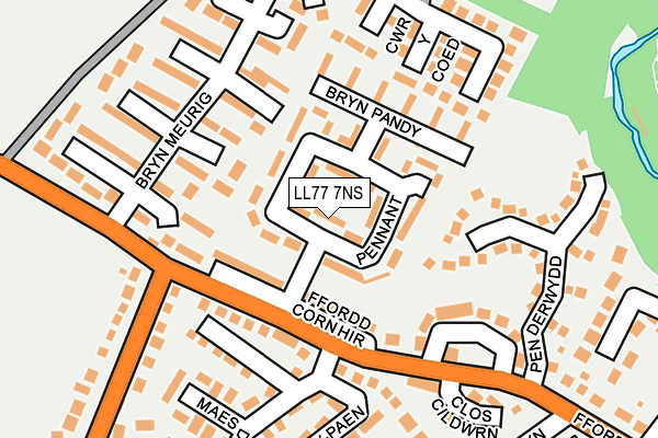 LL77 7NS map - OS OpenMap – Local (Ordnance Survey)