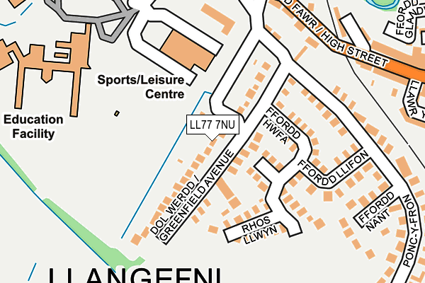 LL77 7NU map - OS OpenMap – Local (Ordnance Survey)