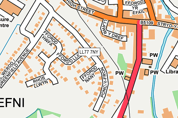 LL77 7NY map - OS OpenMap – Local (Ordnance Survey)