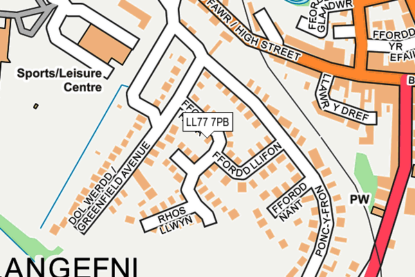 LL77 7PB map - OS OpenMap – Local (Ordnance Survey)