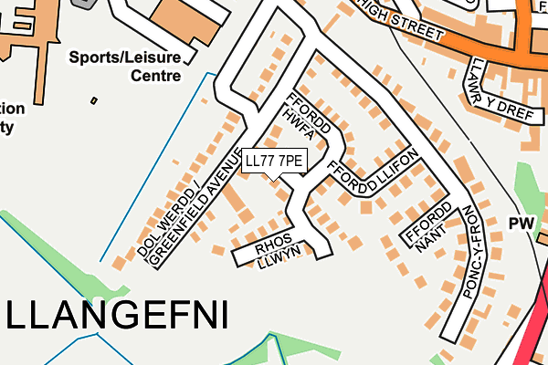 LL77 7PE map - OS OpenMap – Local (Ordnance Survey)