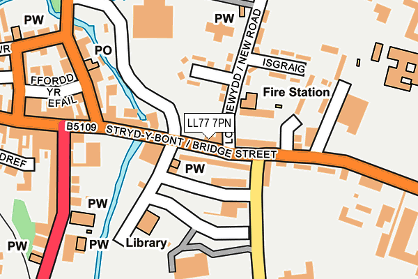 LL77 7PN map - OS OpenMap – Local (Ordnance Survey)