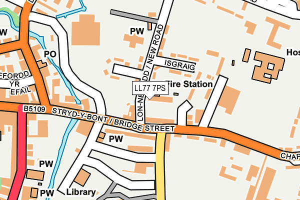 LL77 7PS map - OS OpenMap – Local (Ordnance Survey)