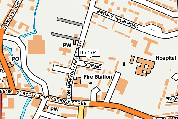 LL77 7PU map - OS OpenMap – Local (Ordnance Survey)