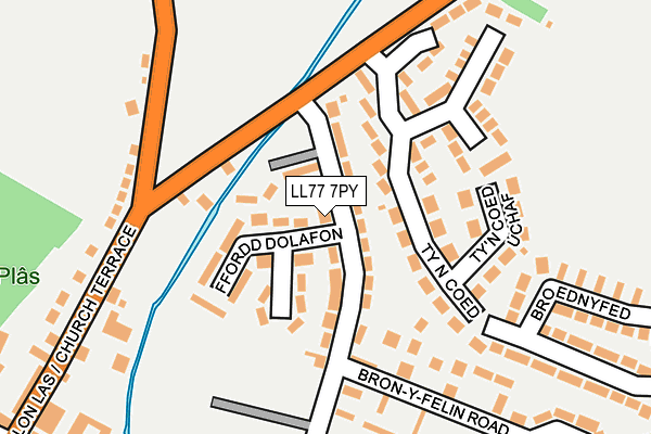 LL77 7PY map - OS OpenMap – Local (Ordnance Survey)