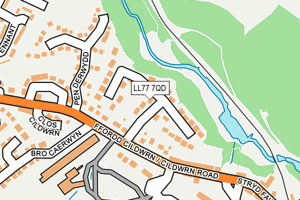 LL77 7QD map - OS OpenMap – Local (Ordnance Survey)