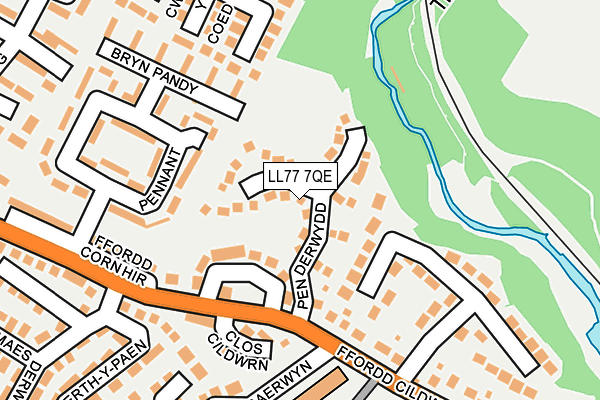 LL77 7QE map - OS OpenMap – Local (Ordnance Survey)