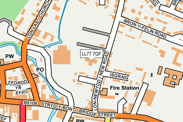 LL77 7QF map - OS OpenMap – Local (Ordnance Survey)