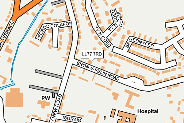 LL77 7RD map - OS OpenMap – Local (Ordnance Survey)