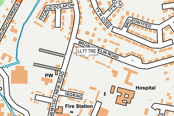 LL77 7RE map - OS OpenMap – Local (Ordnance Survey)