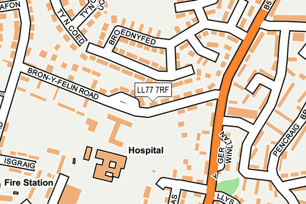LL77 7RF map - OS OpenMap – Local (Ordnance Survey)